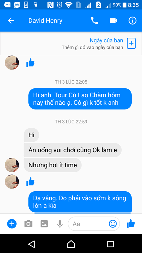 Khách hàng nói về dịch vụ của Trường Sa Tourist